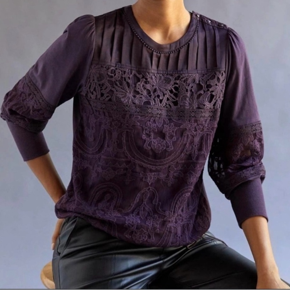 Anthropologie Tiny brand Lace detail top size XS